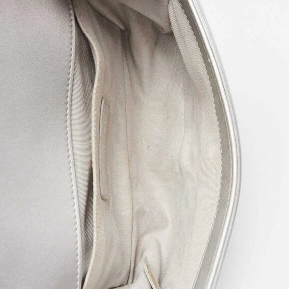 Chanel Silver/Blue Quilted PVC and Iridescent Calfskin Leather Small Boy Bag - Picture 8 of 9